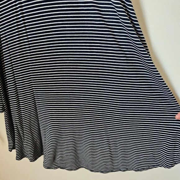 EUC ABERCROMBIE & FITCH STRIPED COLD SHOULDER TANK SHORT DRESS BELL SLEEVES SZ M - Picture 5 of 12
